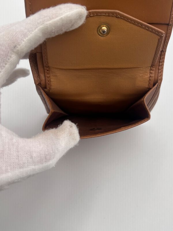 Celine Bifold Wallet Macadam Pattern Brown Leather 07bs235