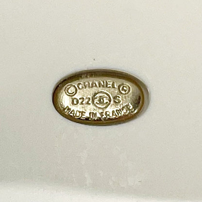 Chanel Resin X Rhinestone White X Gold Accessories Earrings Ladies