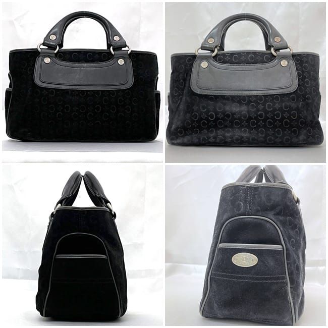Celine Handbag Boogie Bag Black C Macadam Excellent Condition Suede