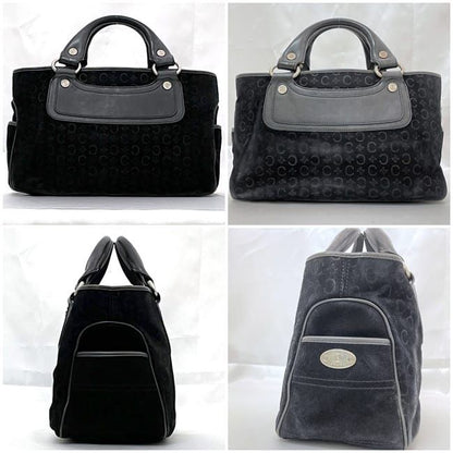 Celine Handbag Boogie Bag Black C Macadam Excellent Condition Suede