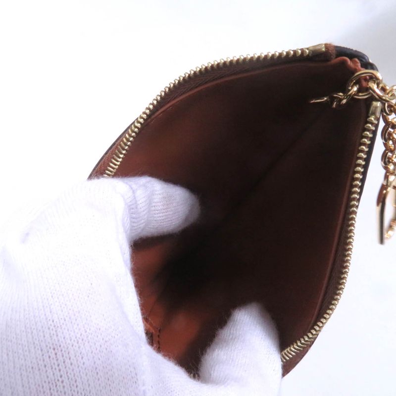 Celine Coin Purse Cuil Triomphe Tan Smooth Calf Leather Card Pouch Coin Case