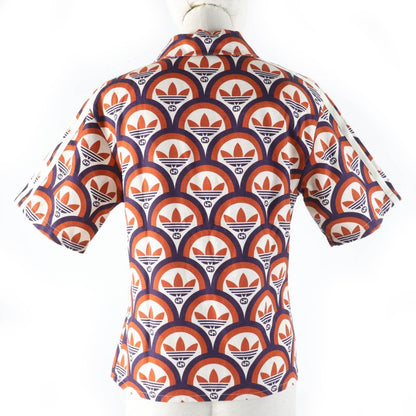 Gucci×adidas 703002 Trefoil Logo Total Short Sleeve Shirt Orange 36 Made In