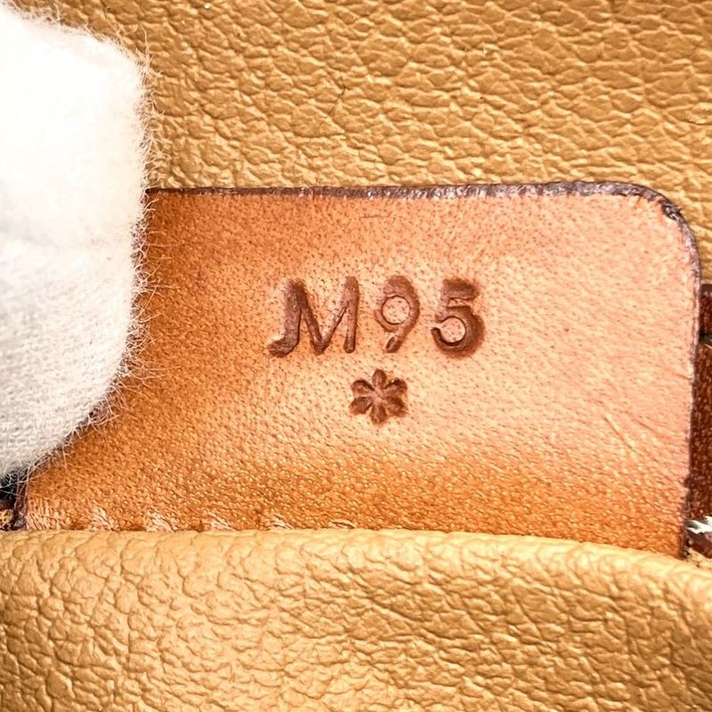 Celine M95 Handbag Tote Mini Boston Macadam PVC Leather Brown Ladies Men