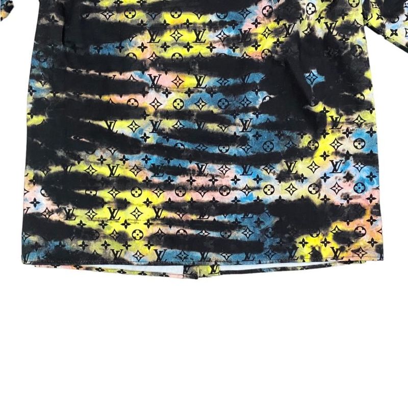 Louis Vuitton Jacket Monogram Tie Dye Denim Rm2129 H98 Hla10w Size L Black Blue