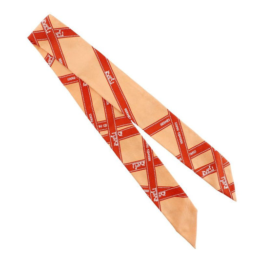 Hermes Twilly Bolduc Ribbon-patterned Silk Women's Scarf