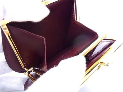 Cartier Must Line Leather Coin Case Coin Purse Coin Purse Bordeaux Fd0254