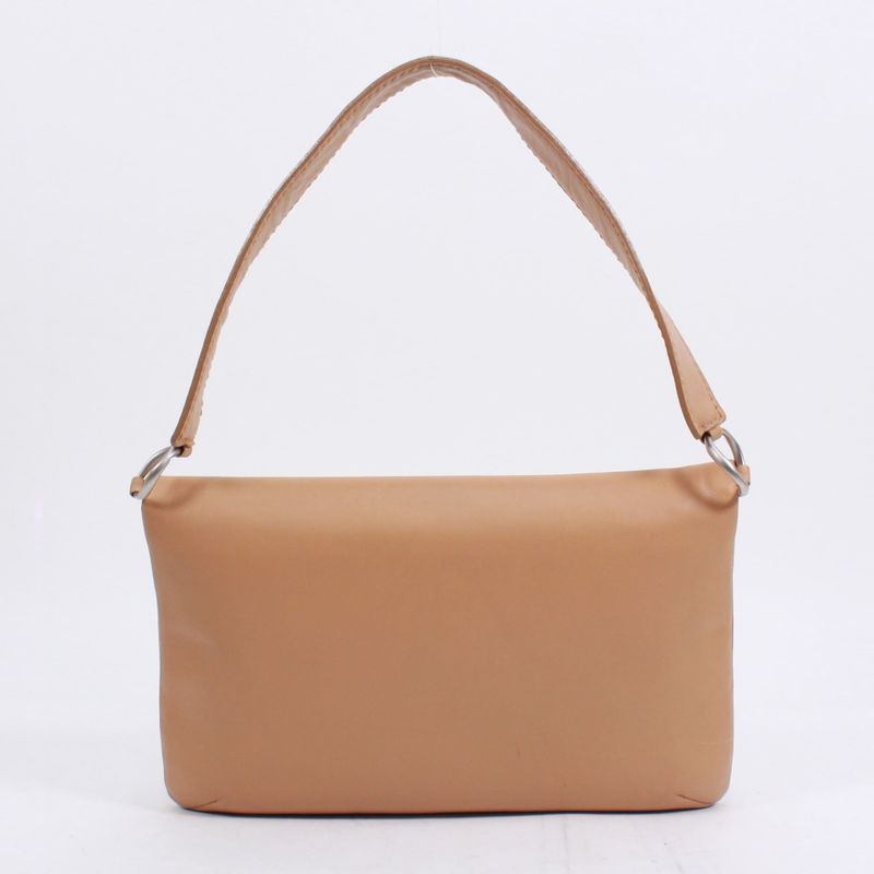 Chanel 255 Chocolate Bar Lambskin Beige Shoulder Bag Silver