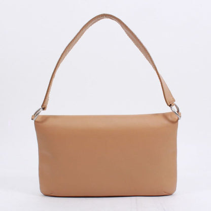 Chanel 255 Chocolate Bar Lambskin Beige Shoulder Bag Silver