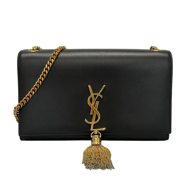 Saint Laurent Paris Kate Medium 354119 Black Chain Shoulder/tassel Leather
