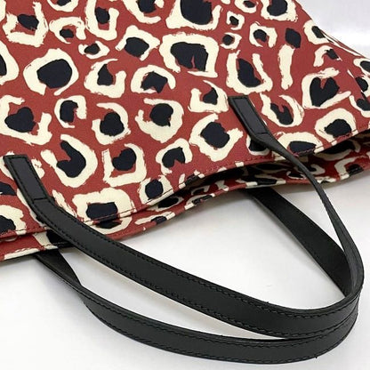 Gucci Tote Bag Red Black Leopard 282439 Excellent Condition