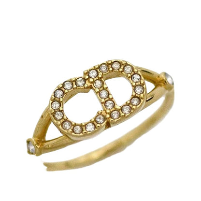 Christian Dior Logo Ring F21236 Gold Excellent Condition