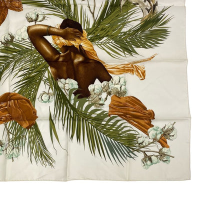Hermes Scarf Carre 90 Silk Turbans DES Reines Princess Turban Flowers Leaves