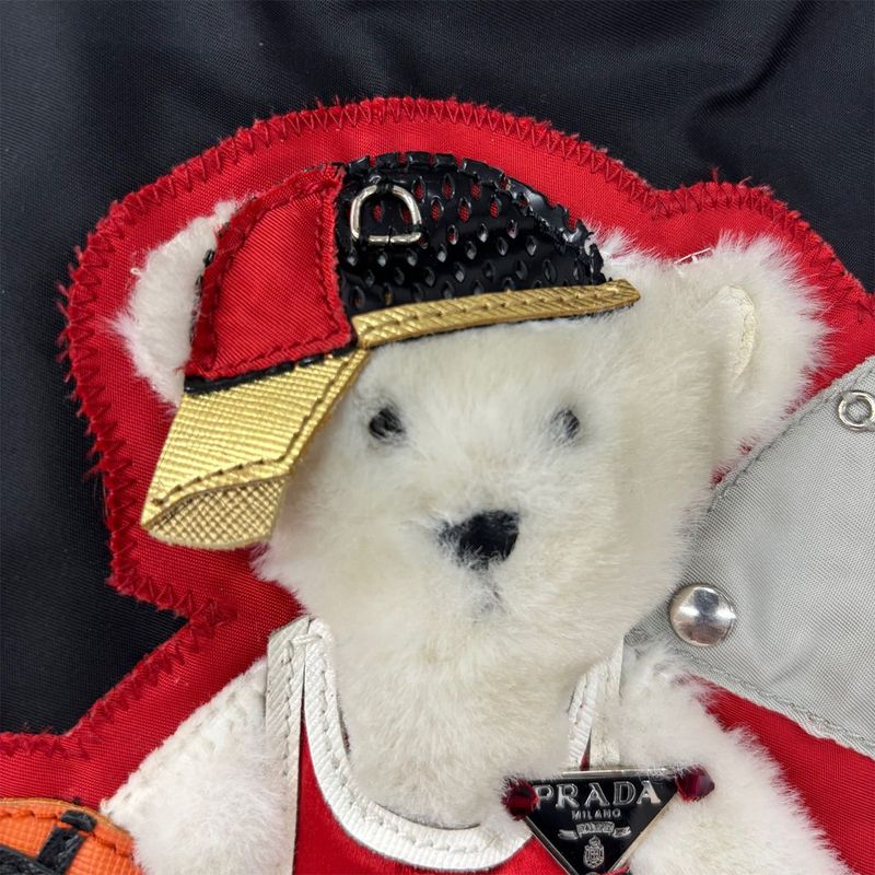 Prada Nylon Tessuto Tote Bear Basket Black