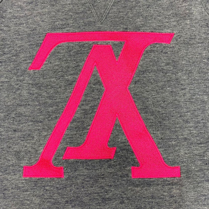 Louis Vuitton Upside Down LV Logo Rm182m Gvr Hfy20w Gray X Pink Sweatshirt