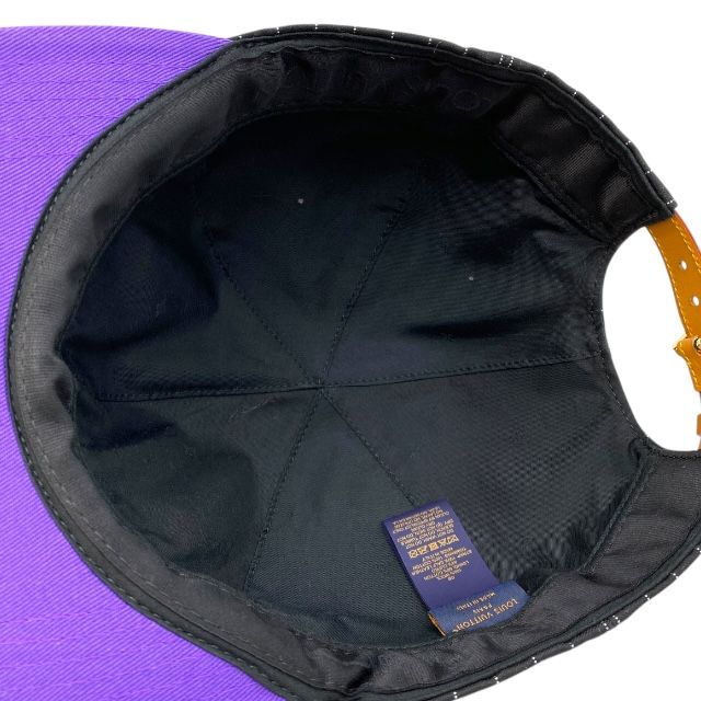 Louis Vuitton Nx2242 Crocomartier Cap Baseball Cap Cotton Purple Black Wool