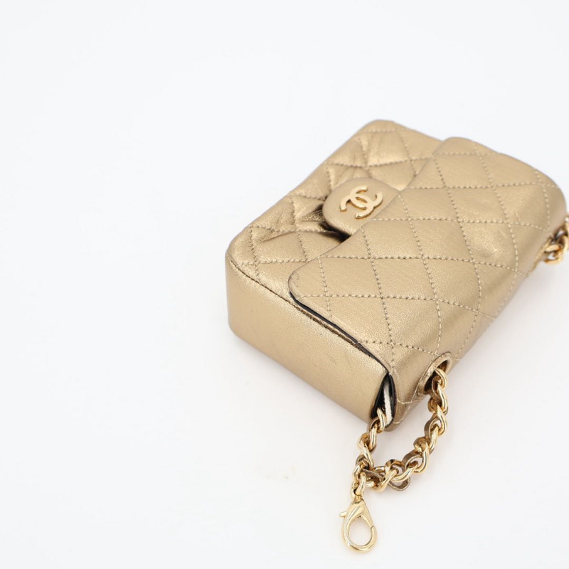 Chanel Vintage Mini Matelasse Chain Bagcharm Pouch Handbag