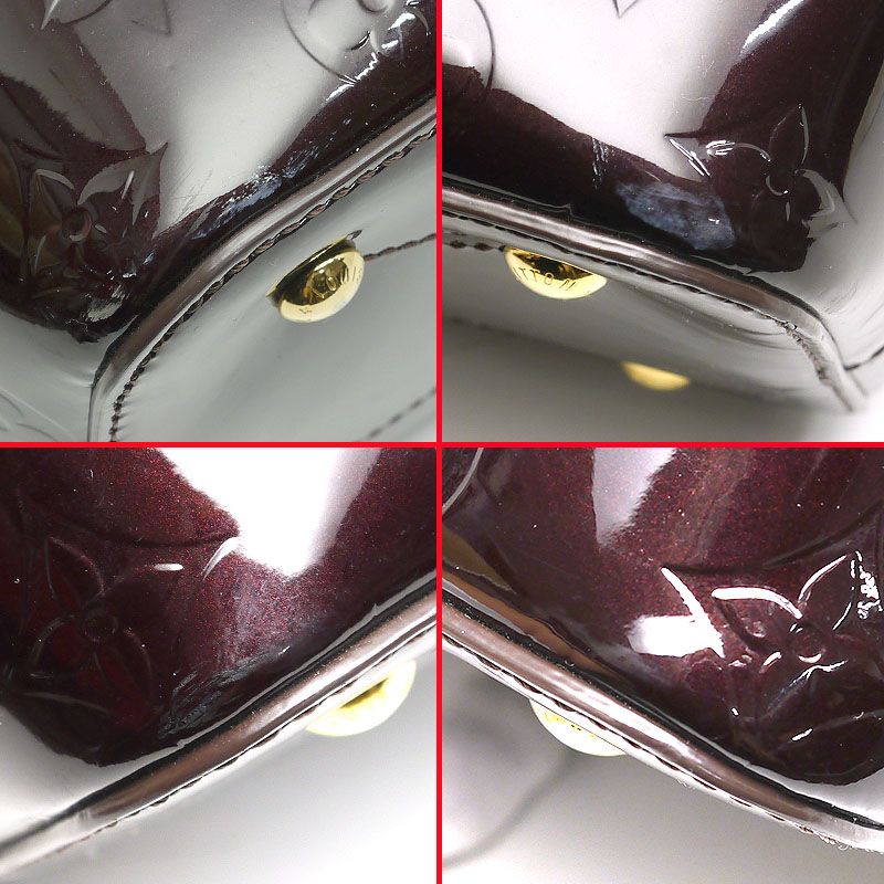 Louis Vuitton LV Long Beach MM M90475 Vernis Amarante Tote Bag A4 Size