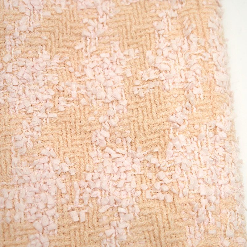Chanel Tweed Skirt 36 P07019 Pink Beige Knee Length