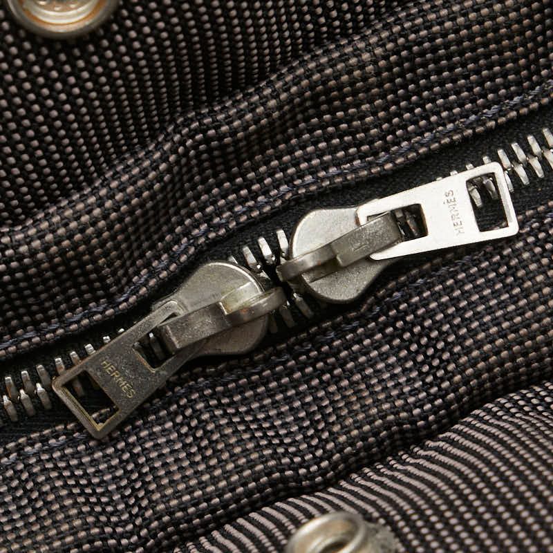 Hermes Her Line Tote PM Handbag Tote Bag Gray Black Canvas Women Hermes