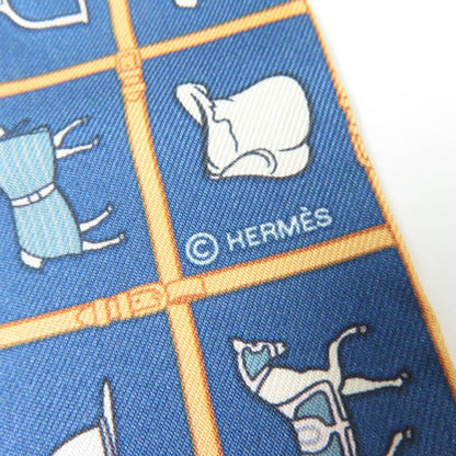 Hermes Twilly Couvertures Et Tenues De Jour Horsewear 100% Silk Marine Beige