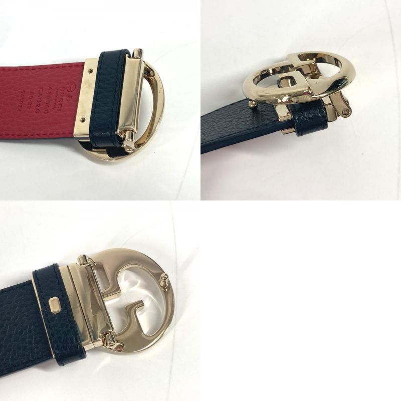 Gucci Belt Double G Logo Buckle 450000 Leather Red