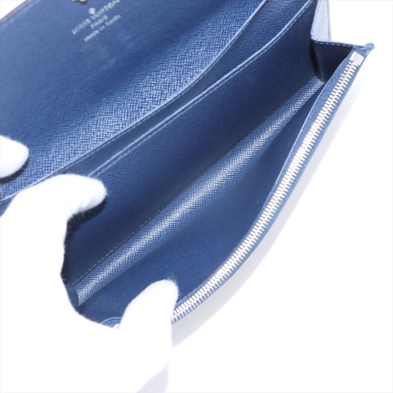 Louis Vuitton Epi Portefeuille Emilie Zipper Long Wallet M60854 Andigo-blue