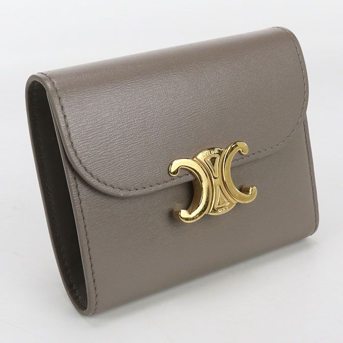 Celine Small Flap Wallet Triomphe 10d783dpv.18gt Tri-fold Wallet Leather Women