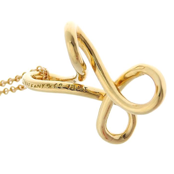 Tiffany & Co Infinity Cross Necklace 18K Yellow Gold 750 Yellow Gold 43cm