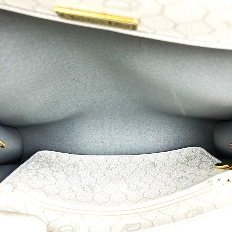 Dior Christian Dior Crossbody Honeycomb Shoulder Bag White Pvc/leather Women