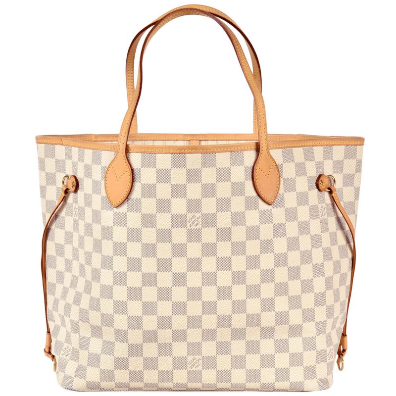 Louis Vuitton Neverfull MM Tote Bag Damier Azure N51107 White Sp4079 Women