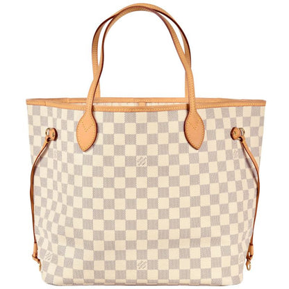 Louis Vuitton Neverfull MM Tote Bag Damier Azure N51107 White Sp4079 Women