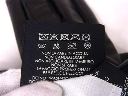 Gucci GG Marmont Lambskin Gloves Size 7 1/2 Women's Black Aw1911