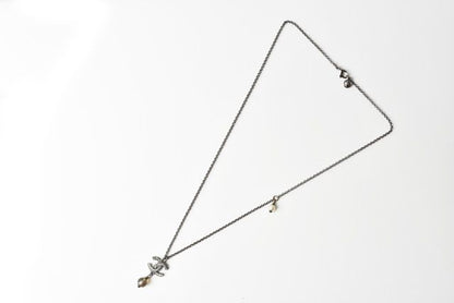 Chanel Necklace Pendant Coco Mark Rose Silver