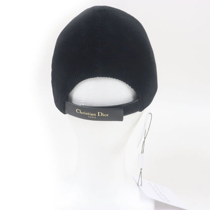 Christian DIOR 45dpv918e141 D-player Corduroy Baseball Cap Hat Black 57 Made
