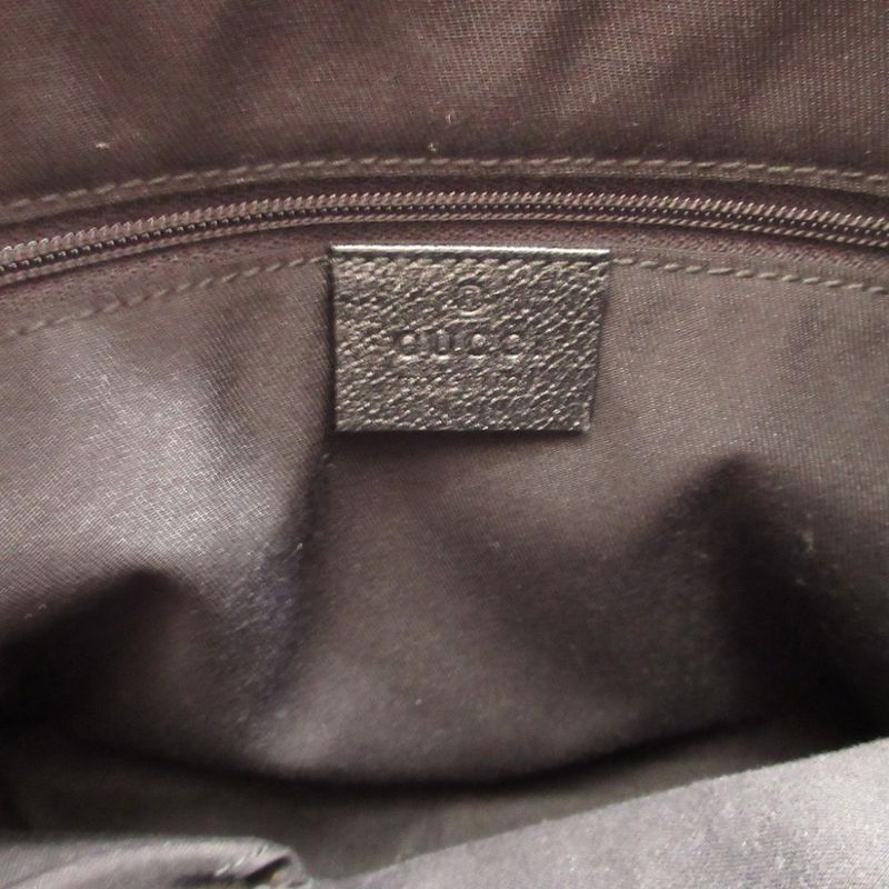 Gucci Abby 130738 GG Canvas Leather Hobo Black Shoulder Bag 1650 Gucci