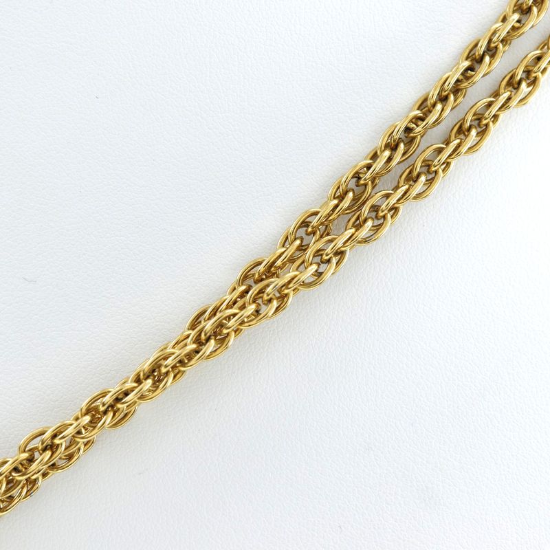 Chanel Loupe Double Chain Vintage Gold Plated Ladies 106.5g Necklace