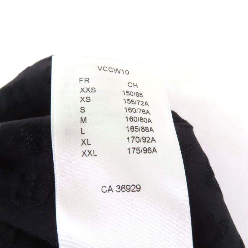 Louis Vuitton 23SS Silk Blend Monogram Embossed Knee Length Tight Skirt Black M