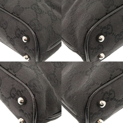 Gucci 113015 GG Canvas Black Handbag Tote Bag Black 1141 Gucci