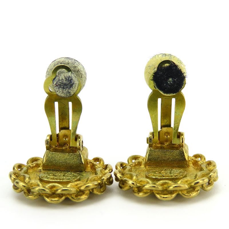 Chanel Earring Coco Mark Metal Gold Accessories 95P Plated Ladies Women Chanel