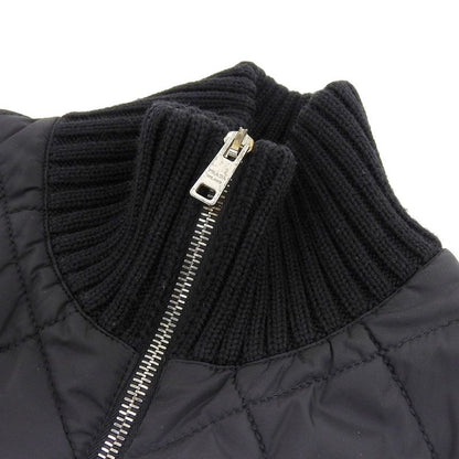 Prada 2018 Umc898 Nylon Quilted 100% Wool High Neck Driver's Knit Sweater 46 M