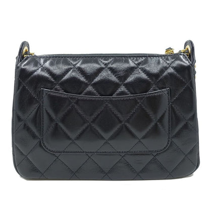 Chanel Chain Clutch 2WAY Bag Hand Shoulder - Leather Coco Mark Black