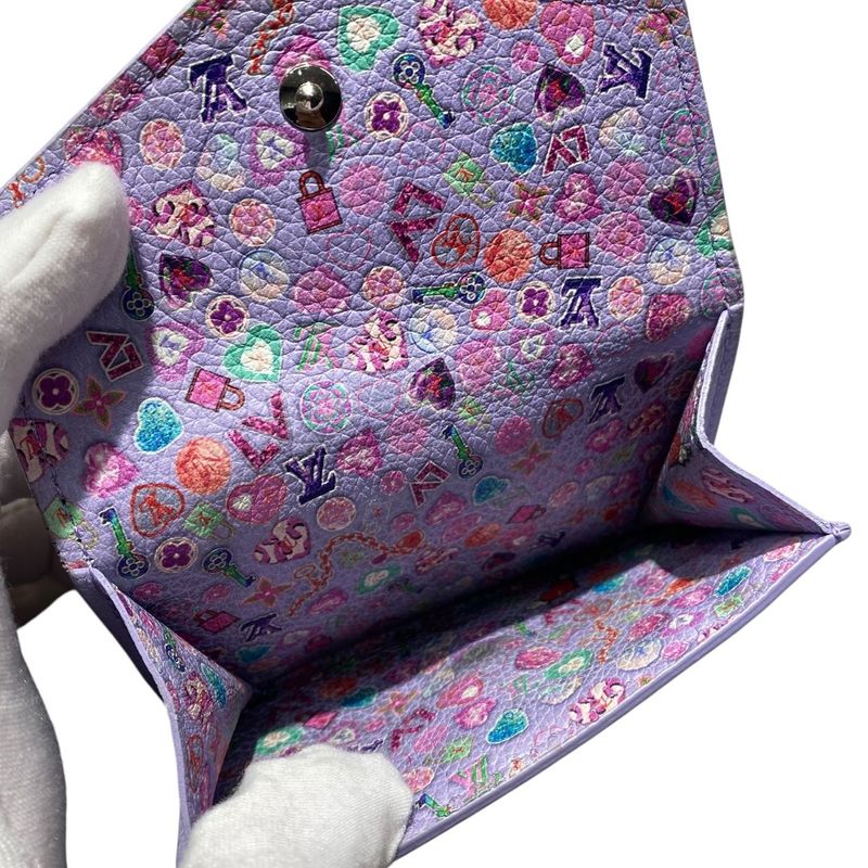 Em07001 Louis Vuitton Wallet Trifold Wallet M81887 Portefeuille Lock Mini Purple