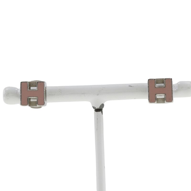 Hermes Cajdouache H-cube Metal Silver Ladies 6.1g Earrings