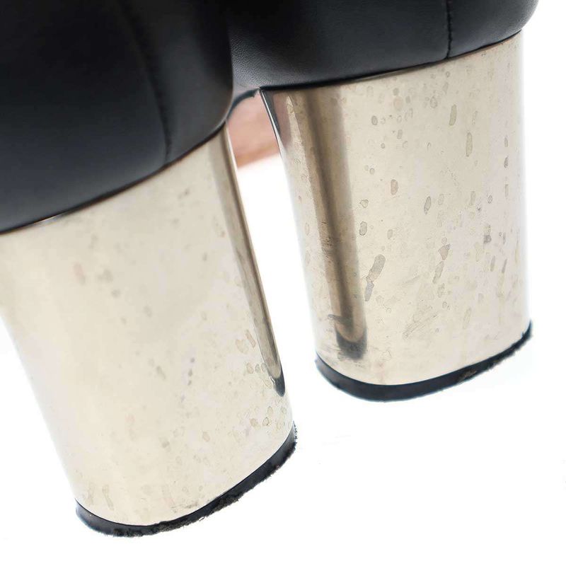 Celine Phoebe Period Bambam Side Zip Metal Heel Ankle Boots Black 36 1 2