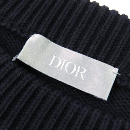 DIOR Christian DIOR Homme 113m638at187 Cotton Silk Oblique Sleeve Pullover Knit Sweater Navy
