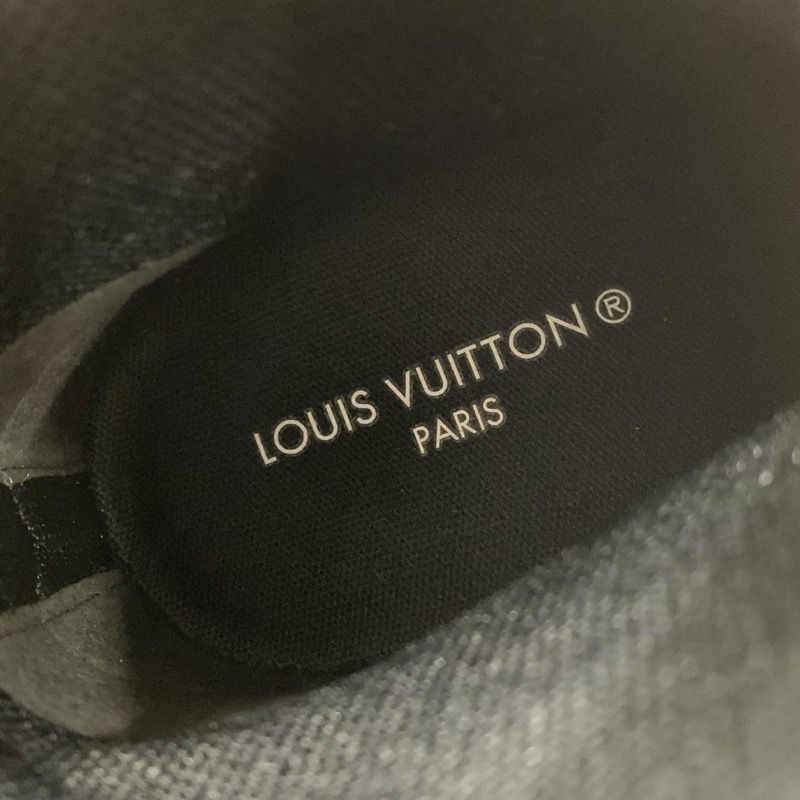 Louis Vuitton Run 55 Line Sneakers Shoes Fabric Rubber Black Pink Black Sock