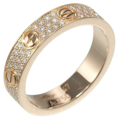 Cartier Love Small 18K Pink Gold And Pavé Diamonds Size 7 Ladies' 3.71g Ring