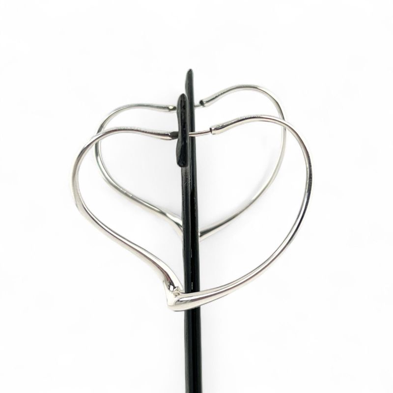 Tiffany & Co Elsa Peretti Medium Open Heart Binaural Earrings Sv925 Silver With