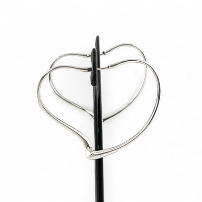 Tiffany & Co Elsa Peretti Medium Open Heart Binaural Earrings Sv925 Silver With