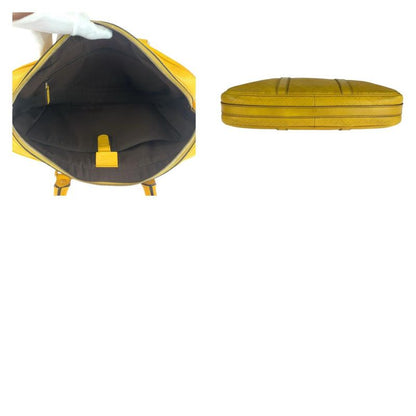 Gucci Diamante Yellow Silver Hardware Leather 344357 Business Bag Briefcase